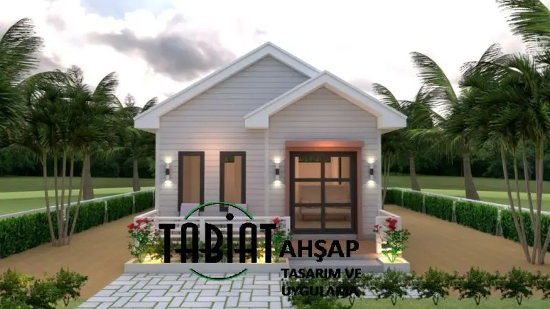 48 square meters wooden house model